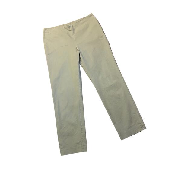 VTG SOFT SURROUNDINGS Ankle Length Pants Khaki Zero Waist Side Zip Size 12 Y2K - Picture 1 of 6